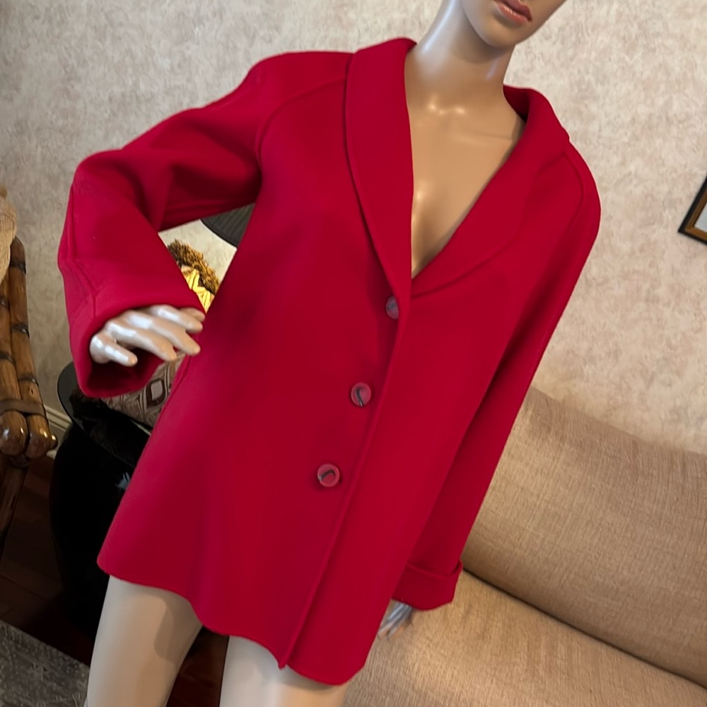 Orange Carole Little wool blazer jacket XS